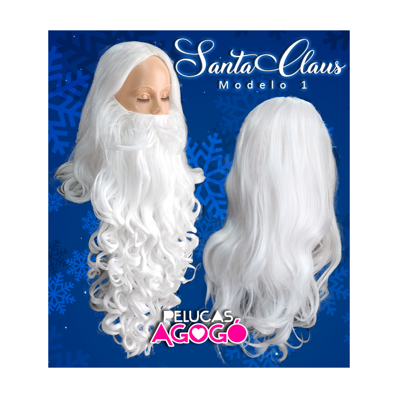 Peluca y barba de Santa Claus Modelo 1