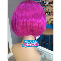 Peluca de Fiesta Bob Morado Neon